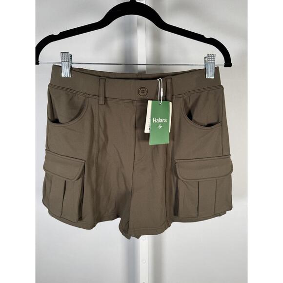 NWT Halara HaloTek Air Cargo Pocket Shorts Brown Stretch - Large - Picture 3 of 7